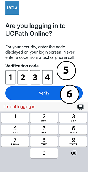 UCLA SSO Duo Mobile verify screen with code.